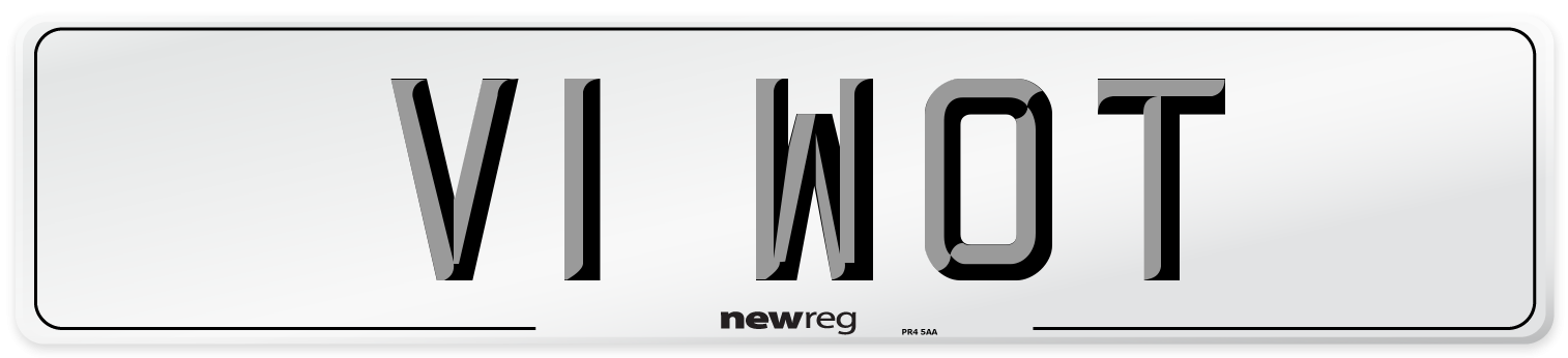 V1 WOT Number Plate from New Reg